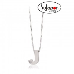 COLGANTE INICIAL DE ORO BLANCO CON BRILLANTE