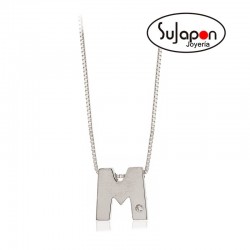 COLGANTE INICIAL DE ORO BLANCO CON BRILLANTE