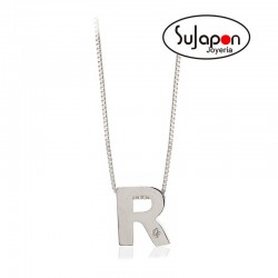 COLGANTE INICIAL DE ORO BLANCO CON BRILLANTE