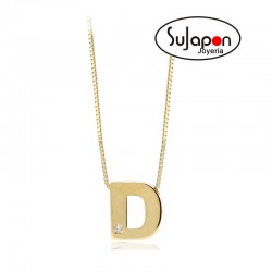 COLGANTE INICIAL DE ORO CON BRILLANTE