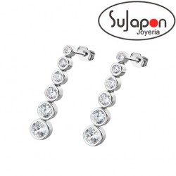 PENDIENTES LOTUS SILVER CON 6 CIRCONITAS
