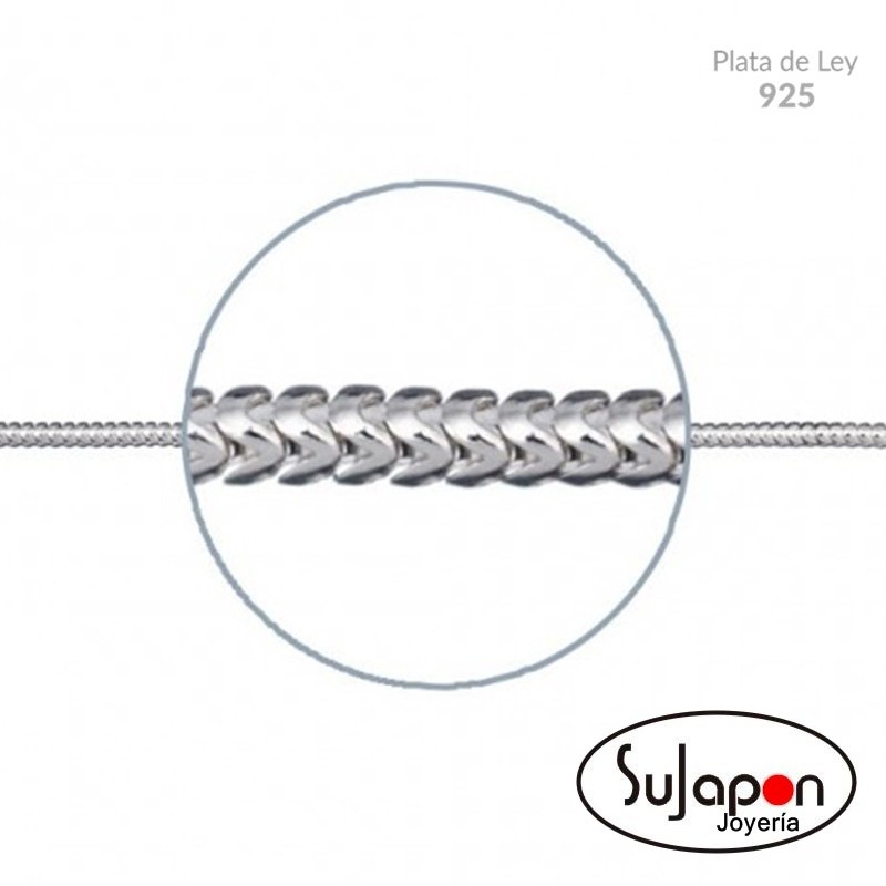 CADENA PLATA COLA DE RATON DE 45