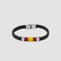 Pulsera Cosso negra cuero