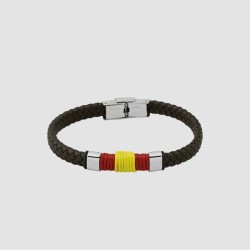 Pulsera Cossa cuero trenzado marrón