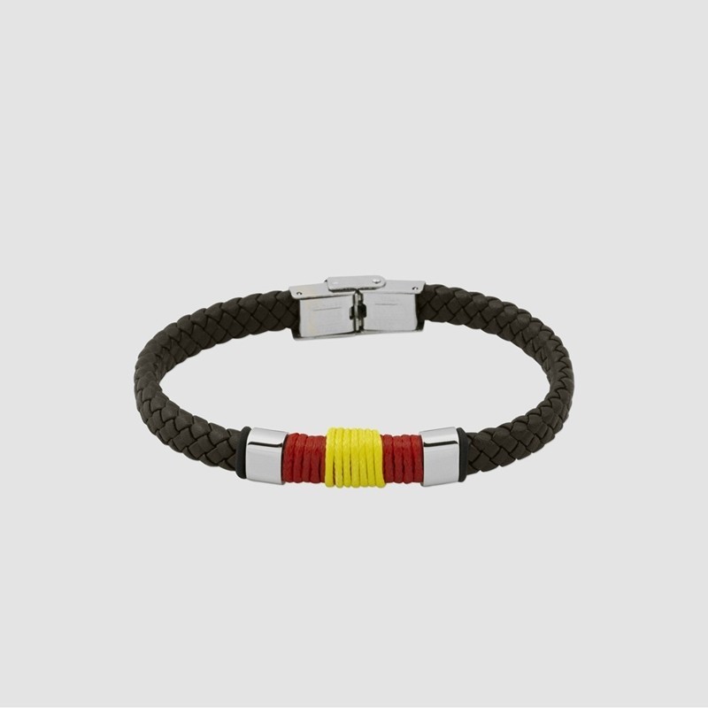 Pulsera Cossa cuero trenzado marrón