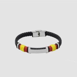 Pulsera Aragón cuero trenzado negra