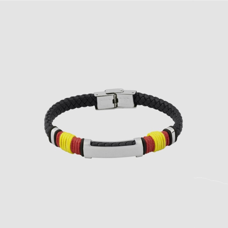 Pulsera Aragón cuero trenzado negra