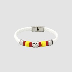 Pulsera Almonte cuero trenzado blanca
