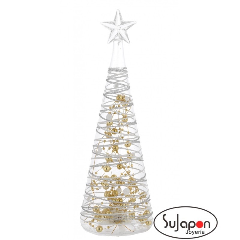 Árbol de Navidad de cristal con luz de 28cm