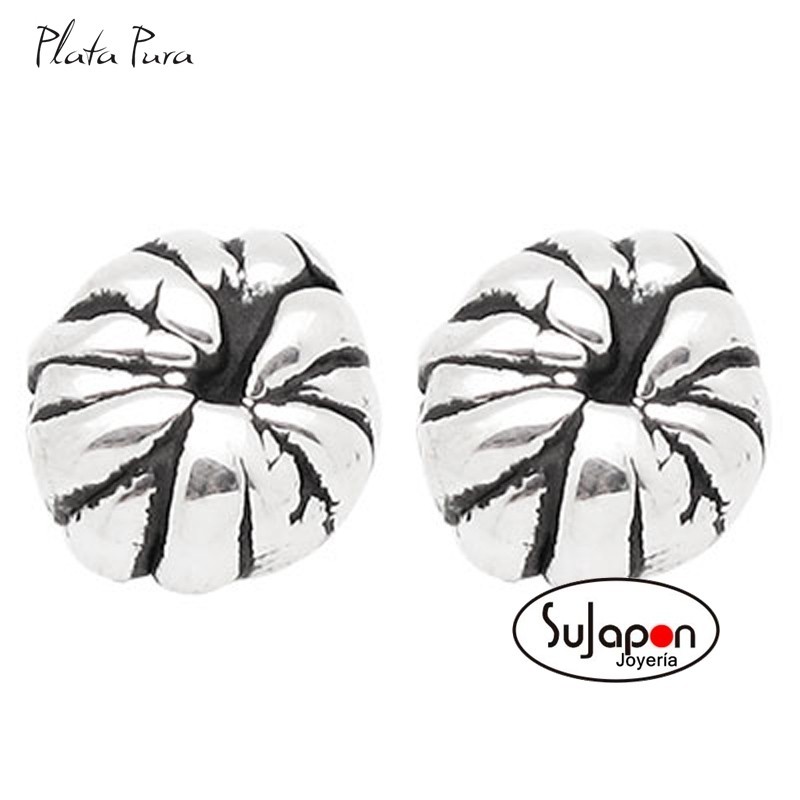 PENDIENTES PLATA PURA FLOR PRESIÓN