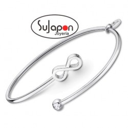 Pulsera Lotus Style rígida con infinito LS2169-2/6