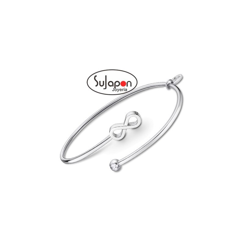 Pulsera Lotus Style rígida con infinito LS2169-2/6
