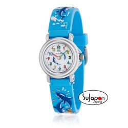 Reloj Marea infantil de delfines azul