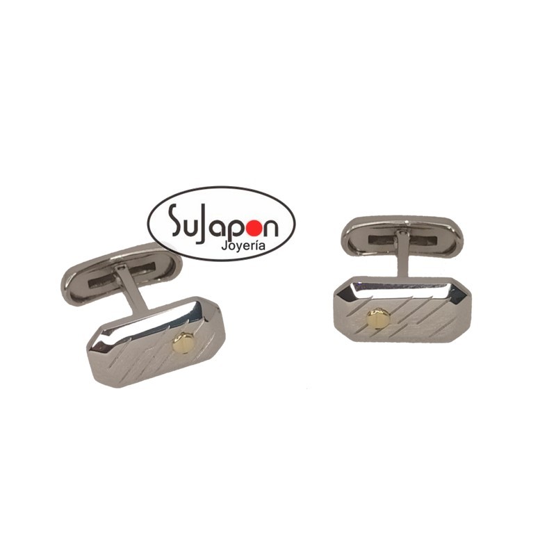 GEMELOS DE ACERO Y ORO LISKA