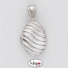 COLGANTE DE PLATA PORTAFOTOS OVALADO DISEÑO ONDAS