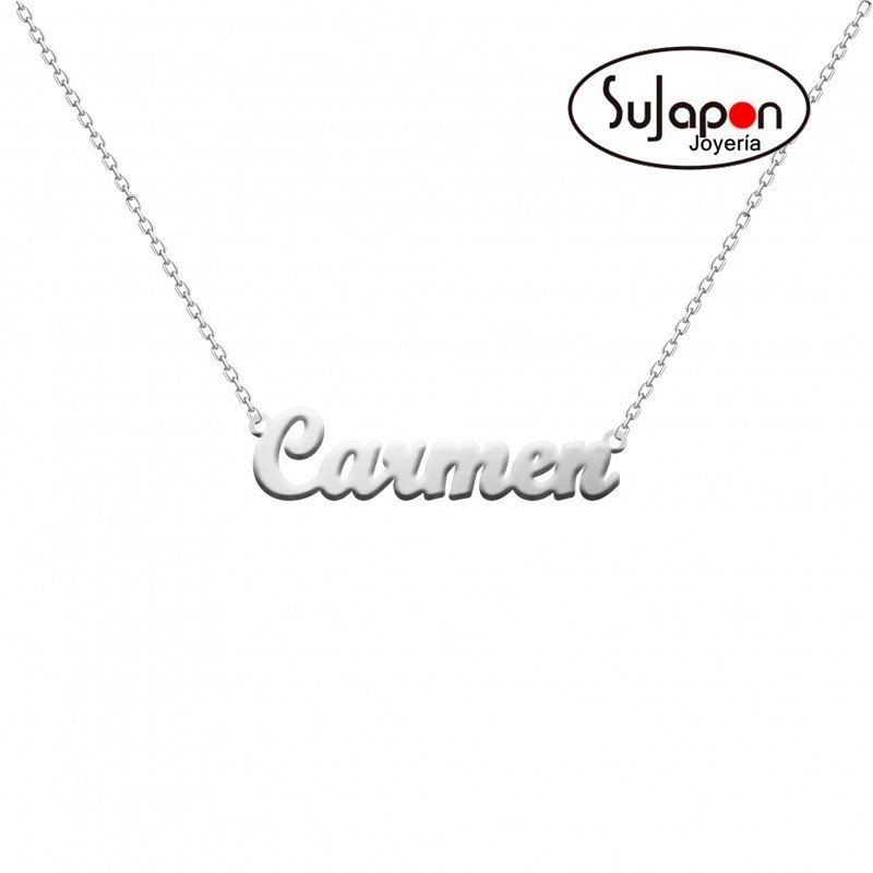 GARGANTILLA PLATA CON NOMBRE LETRA CLÁSICA