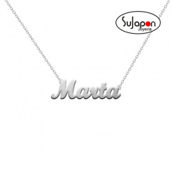GARGANTILLA PLATA CON NOMBRE LETRA CLÁSICA