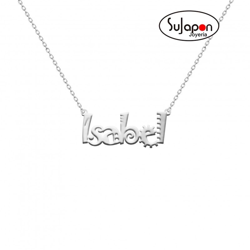 GARGANTILLA PLATA CON NOMBRE LETRA ORIGINAL