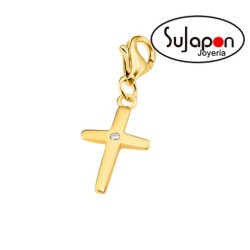 CHARM PLATA CHAPADA CRUZ CON 1 CIRCONITA LOTUS