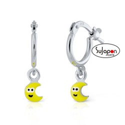 PENDIENTES ARO PLATA LUNA, LA PETRA