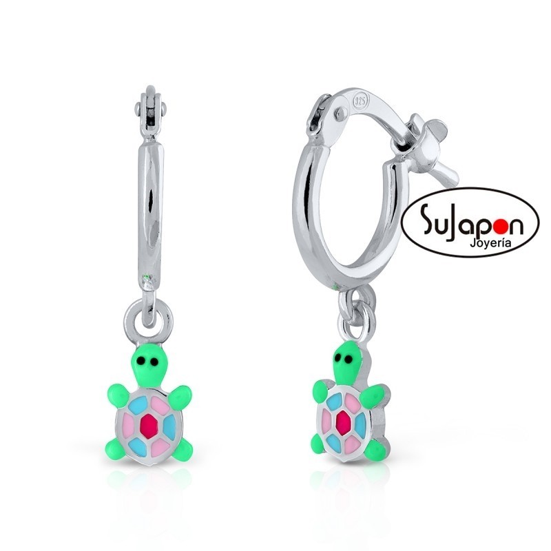 PENDIENTES ARO PLATA TORTUGA, LA PETRA