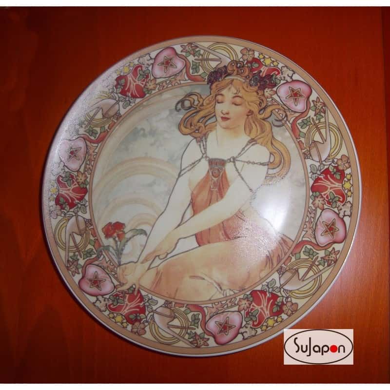 Plato porcelana decorado a mano