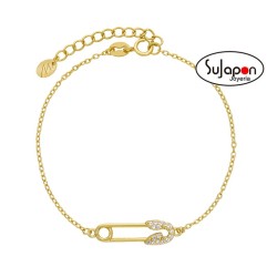 PULSERA PLATA CHAPADA IMPERDIBLE DE MAREA