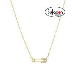 GARGANTILLA PLATA CHAPADA CON IMPERDIBLE MAREA