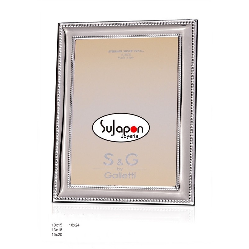 MARCO DE PLATA DE LEY CONCAVO PERLITAS