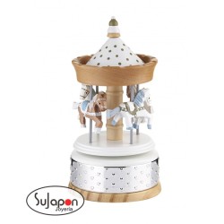 CARRUSEL DE MADERA Y PLATA CABALLITOS