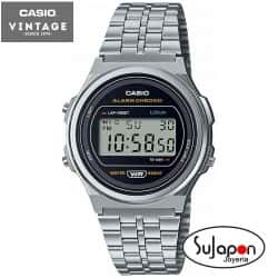 RELOJ CASIO PLATEADO DIGITAL REDONDO VINTAGE A171WE
