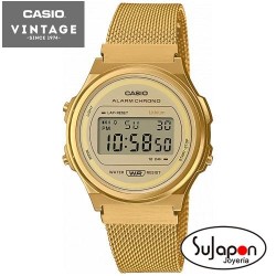 RELOJ CASIO DORADO DIGITAL REDONDO VINTAGE A171WEMG