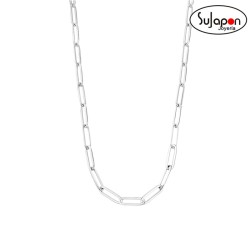 COLLAR LOTUS SILVER  ESLABONES LISOS