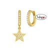 PENDIENTES HOOP PLATA CHAPADA CON ESTRELLA DE MAREA