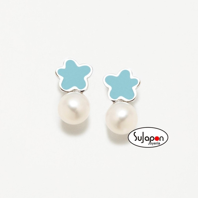 PENDIENTES AGATHA, TUYYO NUBE AZUL-PERLA