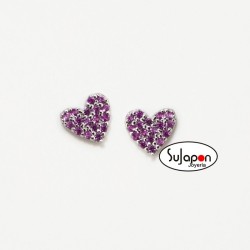 PENDIENTES CORAZÓN STARLIGHT PURPLE DE AGATHA