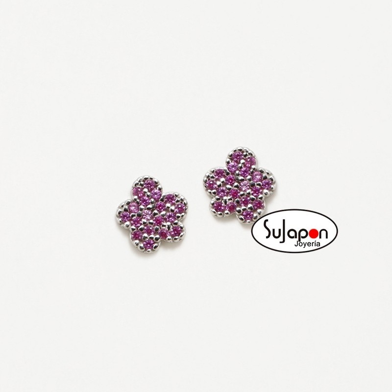 PENDIENTES FLOR  STARLIGHT PURPLE DE AGATHA