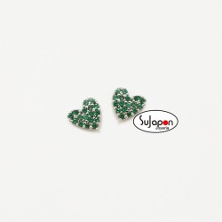 PENDIENTES CORAZÓN STARLIGHT ESMERALDADE AGATHA