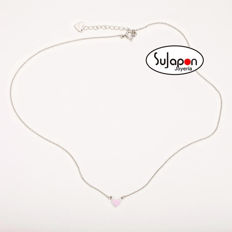 GARGANTILLA SUPERAGATHA CORAZÓN ROSA PASTEL DE AGATHA