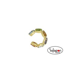 PENDIENTE EAR CUFF MULTICOLOR CHAPADO VICTORIA CRUZ