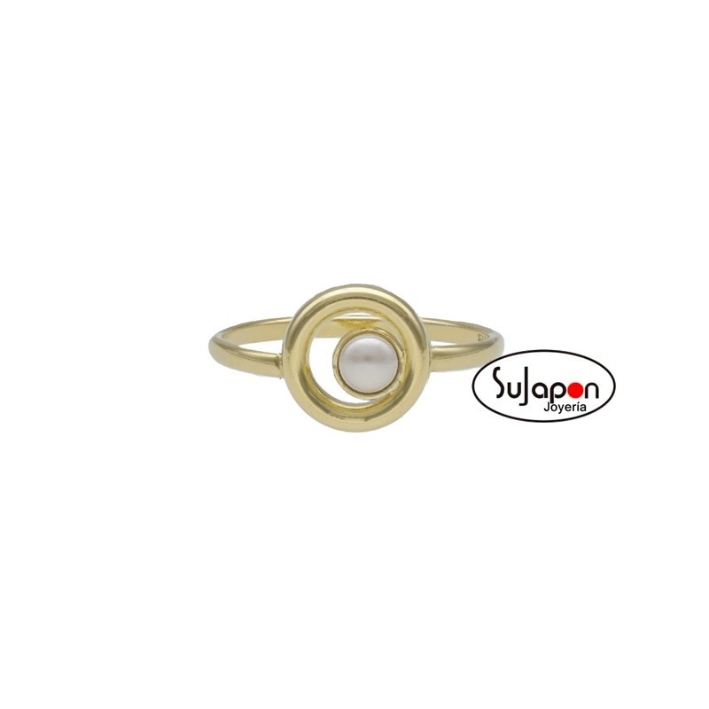 Anillo perla de Perlite chapada de VICTORIA CRUZ