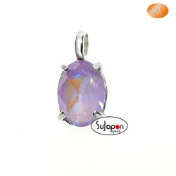 Colgante de plata ovalado con cristal violeta