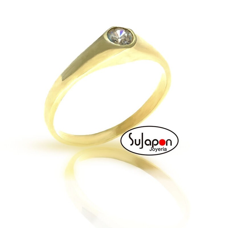 SOLITARIO PLATA CHAPADA Y CIRCONITA DE AC. Nº16