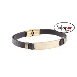 PULSERA CUERO Y ACERO TREND MARRÓN ISABELA