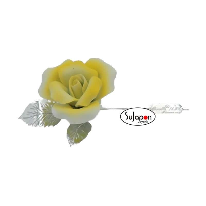 Figura Rosa amarilla de 10 cm.