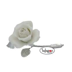Figura Rosa blanca de 10 cm.