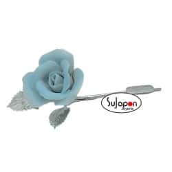 Figura Rosa celeste de 10 cm.