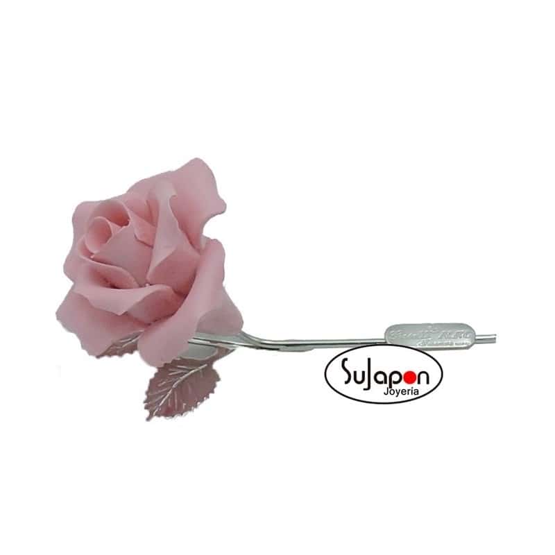 Figura Rosa rosa de 10 cm.