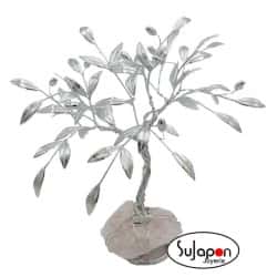 Olivo aceitunas plateadas con base de mineral