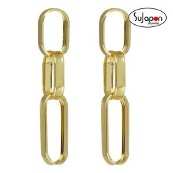 Pendientes 3 eslabones chapados oro DE VICTORIA CRUZ